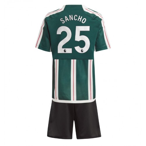 Dětský Fotbalový dres Manchester United Jadon Sancho #25 2023-24 Venkovní Krátký Rukáv (+ trenýrky)